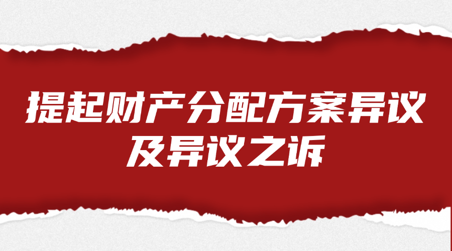 提起财产分配方案异议及异议之诉法律服务