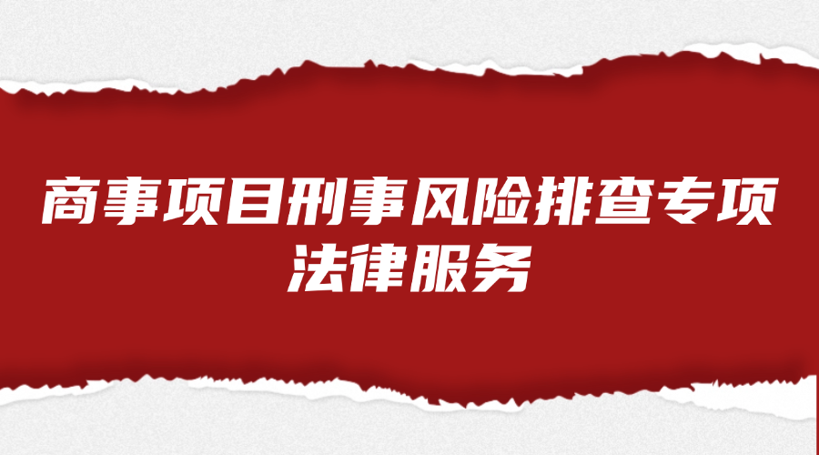 商事项目刑事风险排查专项法律服务